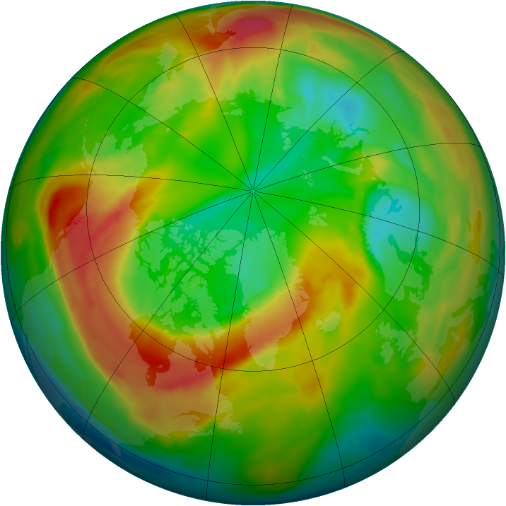 Arctic ozone map for 01 March 2011